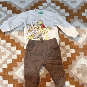 Disney Gray and Brown Winnie the Pooh Baby Set